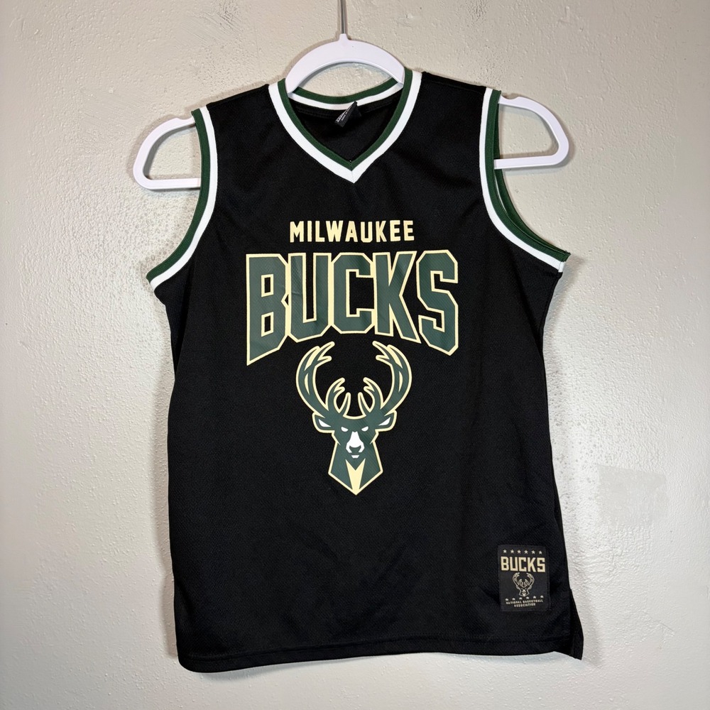 NBA Milwaukee Bucks Ultra Game Basketball Jersey Black Green Youth 14-16 Women S